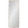 imageKate and Laurel Viona Modern Scalloped Rectangle Panel Mirror 18 x 48 Gold Decorative Wavy FullBody Mirror with Unique Rippled Edge for Use as Entryway Wall DecorGold
