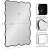 imageKate and Laurel Viona Modern Scalloped Rectangle Panel Mirror 18 x 48 Gold Decorative Wavy FullBody Mirror with Unique Rippled Edge for Use as Entryway Wall DecorBlack