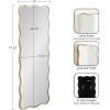imageKate and Laurel Viona Modern Scalloped Rectangle Panel Mirror 18 x 48 Gold Decorative Wavy FullBody Mirror with Unique Rippled Edge for Use as Entryway Wall DecorGold