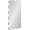 imageKate and Laurel Viona Modern Scalloped Rectangle Panel Mirror 18 x 48 Gold Decorative Wavy FullBody Mirror with Unique Rippled Edge for Use as Entryway Wall DecorGold