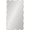 imageKate and Laurel Viona Modern Scalloped Rectangle Panel Mirror 18 x 48 Gold Decorative Wavy FullBody Mirror with Unique Rippled Edge for Use as Entryway Wall DecorGold