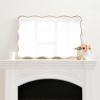 imageKate and Laurel Viona Modern Scalloped Rectangle Panel Mirror 18 x 48 Gold Decorative Wavy FullBody Mirror with Unique Rippled Edge for Use as Entryway Wall DecorGold