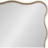 imageKate and Laurel Viona Modern Scalloped Rectangle Panel Mirror 18 x 48 Gold Decorative Wavy FullBody Mirror with Unique Rippled Edge for Use as Entryway Wall DecorGold