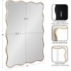imageKate and Laurel Viona Modern Scalloped Rectangle Panel Mirror 18 x 48 Gold Decorative Wavy FullBody Mirror with Unique Rippled Edge for Use as Entryway Wall DecorGold