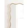 imageKate and Laurel Viona Modern Scalloped Rectangle Panel Mirror 18 x 48 Gold Decorative Wavy FullBody Mirror with Unique Rippled Edge for Use as Entryway Wall DecorGold