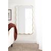 imageKate and Laurel Viona Modern Scalloped Rectangle Panel Mirror 18 x 48 Gold Decorative Wavy FullBody Mirror with Unique Rippled Edge for Use as Entryway Wall DecorGold