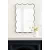 imageKate and Laurel Viona Modern Scalloped Rectangle Panel Mirror 18 x 48 Gold Decorative Wavy FullBody Mirror with Unique Rippled Edge for Use as Entryway Wall DecorNavy Blue