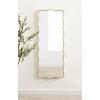 imageKate and Laurel Viona Modern Scalloped Rectangle Panel Mirror 18 x 48 Gold Decorative Wavy FullBody Mirror with Unique Rippled Edge for Use as Entryway Wall DecorGold
