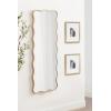imageKate and Laurel Viona Modern Scalloped Rectangle Panel Mirror 18 x 48 Gold Decorative Wavy FullBody Mirror with Unique Rippled Edge for Use as Entryway Wall DecorGold