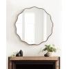imageKate and Laurel Viona Modern Scalloped Round Mirror 32 Inch Diameter Bronze Decorative Circle Bathroom Mirror for Over Sink with Unique Rippled Edge for Wavy Wall Decor AccentBronze