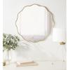 imageKate and Laurel Viona Modern Scalloped Round Mirror 32 Inch Diameter Bronze Decorative Circle Bathroom Mirror for Over Sink with Unique Rippled Edge for Wavy Wall Decor AccentGold
