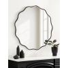 imageKate and Laurel Viona Modern Scalloped Round Mirror 32 Inch Diameter Bronze Decorative Circle Bathroom Mirror for Over Sink with Unique Rippled Edge for Wavy Wall Decor AccentBlack