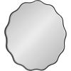imageKate and Laurel Viona Modern Scalloped Round Mirror 32 Inch Diameter Bronze Decorative Circle Bathroom Mirror for Over Sink with Unique Rippled Edge for Wavy Wall Decor AccentBlack