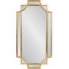 imageKate and Laurel Viona Modern Scalloped Round Mirror 32 Inch Diameter Bronze Decorative Circle Bathroom Mirror for Over Sink with Unique Rippled Edge for Wavy Wall Decor AccentGold