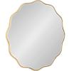 imageKate and Laurel Viona Modern Scalloped Round Mirror 32 Inch Diameter Bronze Decorative Circle Bathroom Mirror for Over Sink with Unique Rippled Edge for Wavy Wall Decor AccentGold