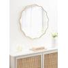imageKate and Laurel Viona Modern Scalloped Round Mirror 32 Inch Diameter Bronze Decorative Circle Bathroom Mirror for Over Sink with Unique Rippled Edge for Wavy Wall Decor AccentGold