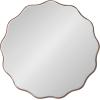imageKate and Laurel Viona Modern Scalloped Round Mirror 32 Inch Diameter Bronze Decorative Circle Bathroom Mirror for Over Sink with Unique Rippled Edge for Wavy Wall Decor AccentBronze