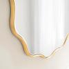 imageKate and Laurel Viona Modern Scalloped Round Mirror 32 Inch Diameter Bronze Decorative Circle Bathroom Mirror for Over Sink with Unique Rippled Edge for Wavy Wall Decor AccentGold