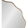 imageKate and Laurel Viona Modern Scalloped Round Mirror 32 Inch Diameter Bronze Decorative Circle Bathroom Mirror for Over Sink with Unique Rippled Edge for Wavy Wall Decor AccentGold