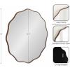 imageKate and Laurel Viona Modern Scalloped Round Mirror 32 Inch Diameter Bronze Decorative Circle Bathroom Mirror for Over Sink with Unique Rippled Edge for Wavy Wall Decor AccentBronze