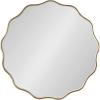 imageKate and Laurel Viona Modern Scalloped Round Mirror 32 Inch Diameter Bronze Decorative Circle Bathroom Mirror for Over Sink with Unique Rippled Edge for Wavy Wall Decor AccentGold