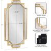 imageKate and Laurel Viona Modern Scalloped Round Mirror 32 Inch Diameter Bronze Decorative Circle Bathroom Mirror for Over Sink with Unique Rippled Edge for Wavy Wall Decor AccentGold