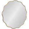 imageKate and Laurel Viona Modern Scalloped Round Mirror 32 Inch Diameter Bronze Decorative Circle Bathroom Mirror for Over Sink with Unique Rippled Edge for Wavy Wall Decor AccentGold