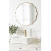 imageKate and Laurel Viona Modern Scalloped Round Mirror 32 Inch Diameter Bronze Decorative Circle Bathroom Mirror for Over Sink with Unique Rippled Edge for Wavy Wall Decor AccentGold