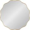 imageKate and Laurel Viona Modern Scalloped Round Mirror 32 Inch Diameter Bronze Decorative Circle Bathroom Mirror for Over Sink with Unique Rippled Edge for Wavy Wall Decor AccentGold