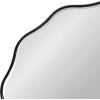imageKate and Laurel Viona Modern Scalloped Round Mirror 32 Inch Diameter Bronze Decorative Circle Bathroom Mirror for Over Sink with Unique Rippled Edge for Wavy Wall Decor AccentBlack