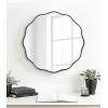 imageKate and Laurel Viona Modern Scalloped Round Mirror 32 Inch Diameter Bronze Decorative Circle Bathroom Mirror for Over Sink with Unique Rippled Edge for Wavy Wall Decor AccentBlack
