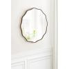 imageKate and Laurel Viona Modern Scalloped Round Mirror 32 Inch Diameter Bronze Decorative Circle Bathroom Mirror for Over Sink with Unique Rippled Edge for Wavy Wall Decor AccentBronze