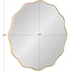 imageKate and Laurel Viona Modern Scalloped Round Mirror 32 Inch Diameter Bronze Decorative Circle Bathroom Mirror for Over Sink with Unique Rippled Edge for Wavy Wall Decor AccentGold