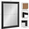 imageKate and Laurel Whitley Traditional Framed Wall Mirror 24 x 34 White Coastal Rectangle Bathroom Mirror with Transitional Profile and Beveled Edge DesignBlack