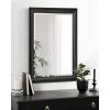 imageKate and Laurel Whitley Traditional Framed Wall Mirror 24 x 34 White Coastal Rectangle Bathroom Mirror with Transitional Profile and Beveled Edge DesignBlack