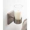 imageKate and Laurel Zabler Modern Metal Wall Sconce 5 x 6 x 10 Antique Nickel Round Candle Holder with Removable Glass Cylinder for Flameless Candle Display in Bedroom or Bathroom