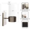 imageKate and Laurel Zabler Modern Metal Wall Sconce 5 x 6 x 10 Antique Nickel Round Candle Holder with Removable Glass Cylinder for Flameless Candle Display in Bedroom or Bathroom