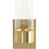imageKate and Laurel Zabler Modern Metal Wall Sconce 5 x 6 x 10 Black Round Candle Holder with Removable Glass Cylinder for Flameless Candle Display in Bedroom or BathroomGold