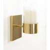 imageKate and Laurel Zabler Modern Metal Wall Sconce 5 x 6 x 10 Black Round Candle Holder with Removable Glass Cylinder for Flameless Candle Display in Bedroom or BathroomGold