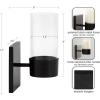 imageKate and Laurel Zabler Modern Metal Wall Sconce 5 x 6 x 10 Black Round Candle Holder with Removable Glass Cylinder for Flameless Candle Display in Bedroom or BathroomBlack