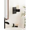 imageKate and Laurel Zabler Modern Metal Wall Sconce 5 x 6 x 10 Black Round Candle Holder with Removable Glass Cylinder for Flameless Candle Display in Bedroom or BathroomBlack