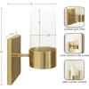 imageKate and Laurel Zabler Modern Metal Wall Sconce 5 x 6 x 10 Black Round Candle Holder with Removable Glass Cylinder for Flameless Candle Display in Bedroom or BathroomGold