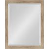 imageDesignOvation Beatrice Framed Decorative Rectangle Wall Mirror 27x39 Rustic BrownRustic Brown