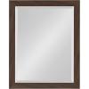 imageDesignOvation Beatrice Framed Decorative Rectangle Wall Mirror 27x39 Rustic BrownWalnut Brown