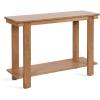 imageKate and Laurel Foxford Tiered Rectangle Console Table 42 x 14 x 30 Walnut Brown Transitional TwoTier Wood Entryway Table with Storage for Use as Living Room Behind Couch TableNatural