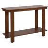 imageKate and Laurel Foxford Tiered Rectangle Console Table 42 x 14 x 30 Walnut Brown Transitional TwoTier Wood Entryway Table with Storage for Use as Living Room Behind Couch TableWalnut Brown