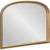imageKate and Laurel Hatherleigh Modern Arched Wooden Wall Mirror 34 x 28 Rustic Brown Decorative Wood Basket Arch Mirror for Use as Vanity Bathroom Accent or Living Room Mantel DecorGold