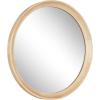 imageKate and Laurel Hatherleigh Modern MidCentury Round Wooden Wall Mirror 30 Inch Diameter Walnut Brown Decorative Wood Circle Wall Accent for Use as Bathroom Mirror for Over SinkNatural