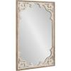 imageKate and Laurel Shovali Rustic Rectangular Mirror 22 x 34 Rustic Brown and White Ornate WoodCarved Frame with Antique Inspired Detailing for Vintage Wall Decor