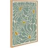 imageKate and Laurel Sylvie Fluid Flowers 1 Framed Canvas Wall Art by Carrie Cantwell 23x33 Natural Colorful Flower Illustration Art for Wall